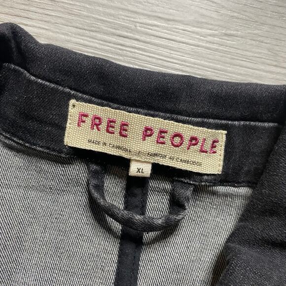 Free People Suki Jacket In Washed Black Size XL - Picture 6 of 10